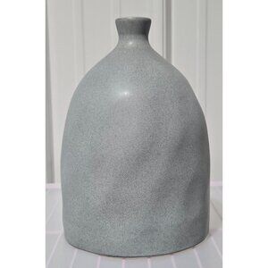 Threshold Ceramic Solid Slate Gray Hammered Table Vase 6.75" Diameter 9.5" Tall